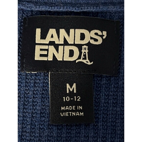 Lands' End Women's Fine Gauge Cotton Cardigan & Tank Sweater Set Medium - Picture 11 of 14